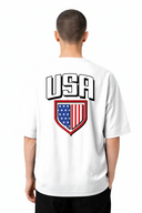 T-shirt Usa Blason White